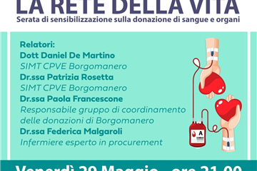 Locandina dell'evento La Rete della Vita - Serata di sensibilizzazione sulla donazione di sangue e organi